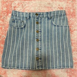 Billabong Blue and White Striped Mini Skirt